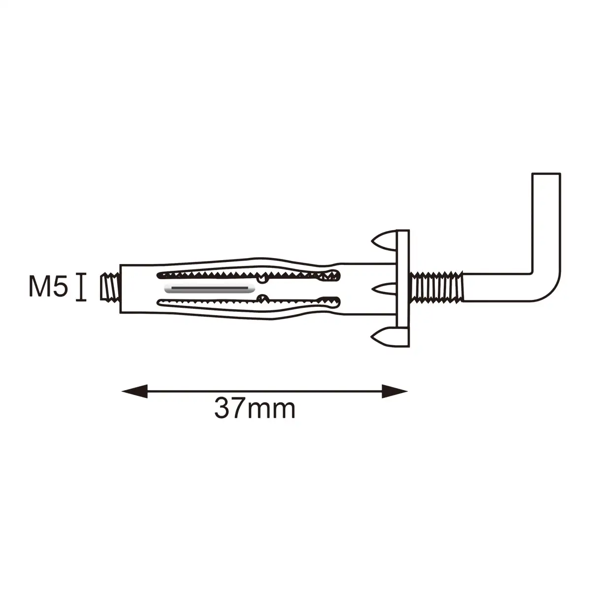 Diall Steel Hollow Wall Anchor Pack (Dia. 0.95 x L. 3.7 cm, 2 Pc.)