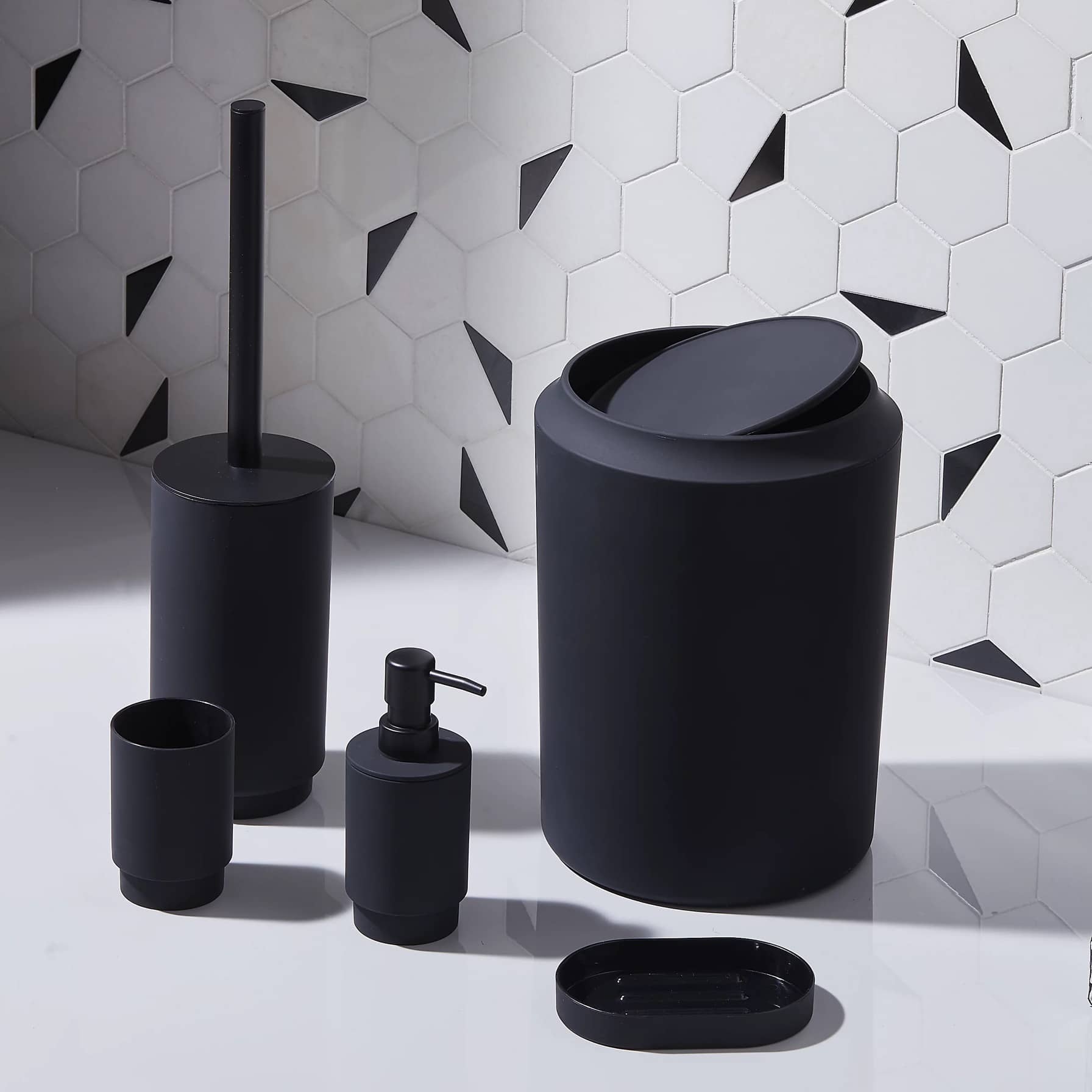 GoodHome Kina Polystyrene Soap Dispenser (70 x 158 x 70 mm)