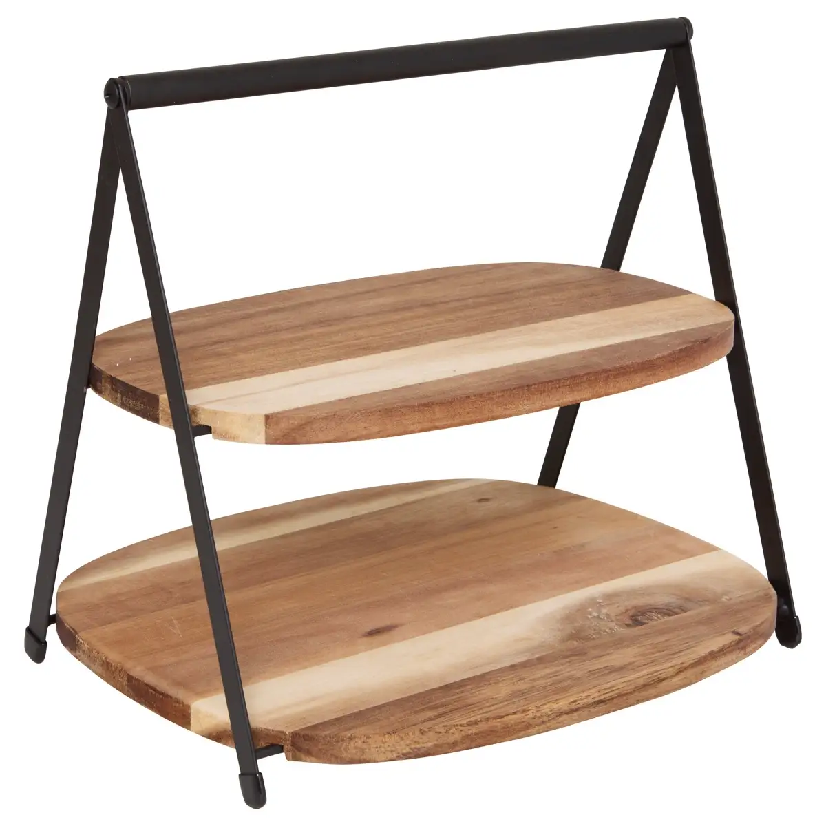 SG Mina Acacia Black Metal 2Tier Stand ( 27.5 x 25.5 x 25 cm)