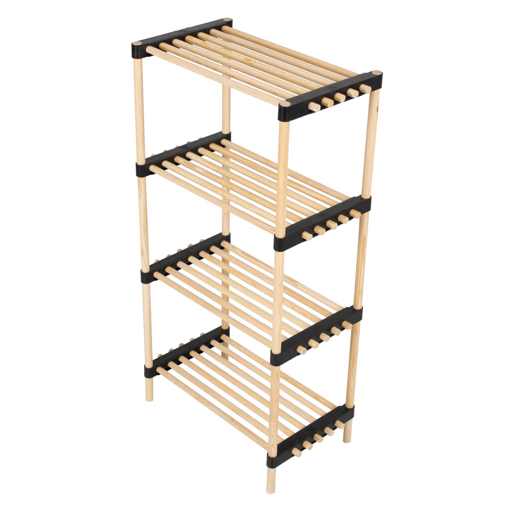 Seowood Pinewood Multi Purpose 4-Tier Modular Shelf (28 x 49 x 52.5 cm)