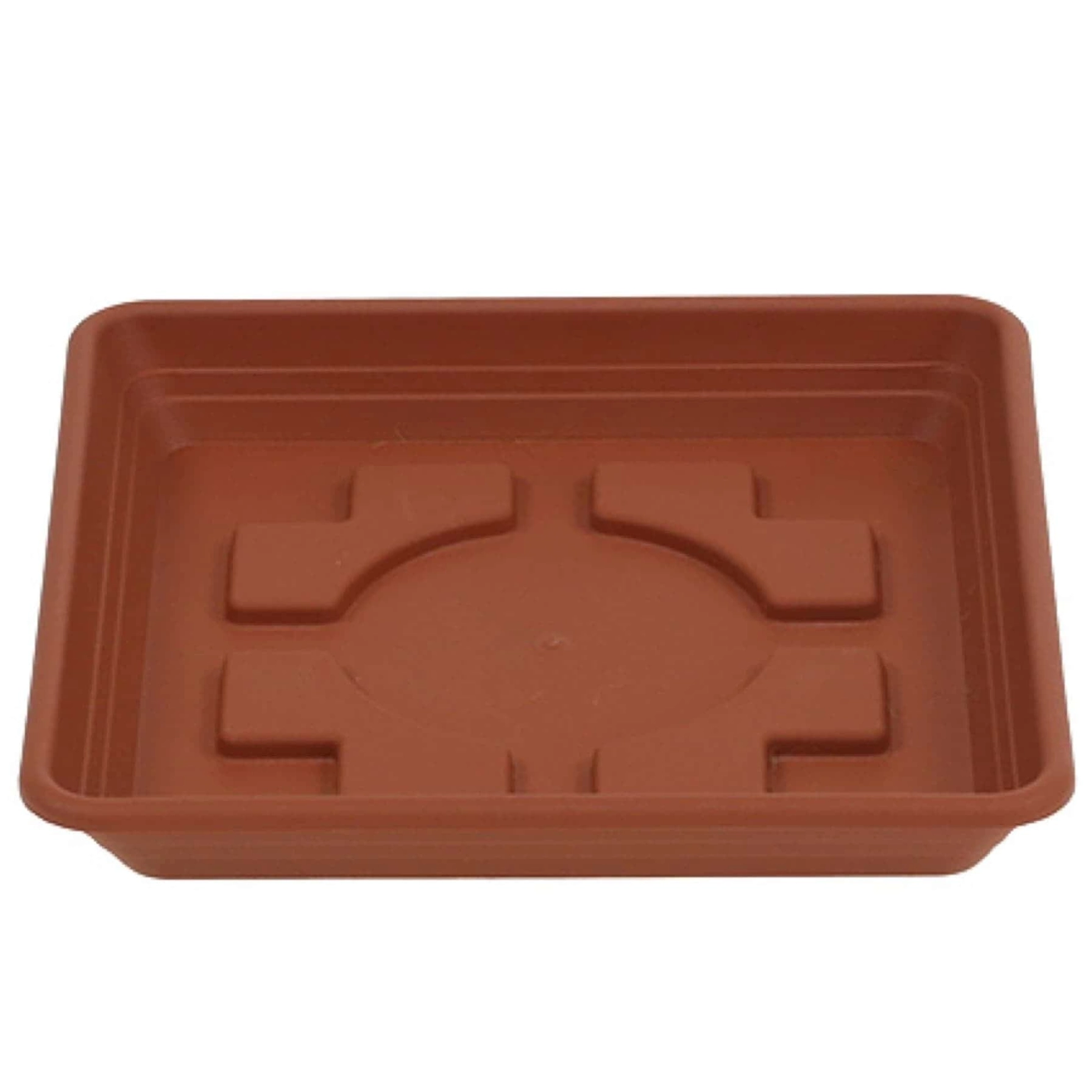 صحن نباتات مربع بلاستيك شوريك لارا (39.9 × 39.9 × 5.3 سم، تيراكوتا)