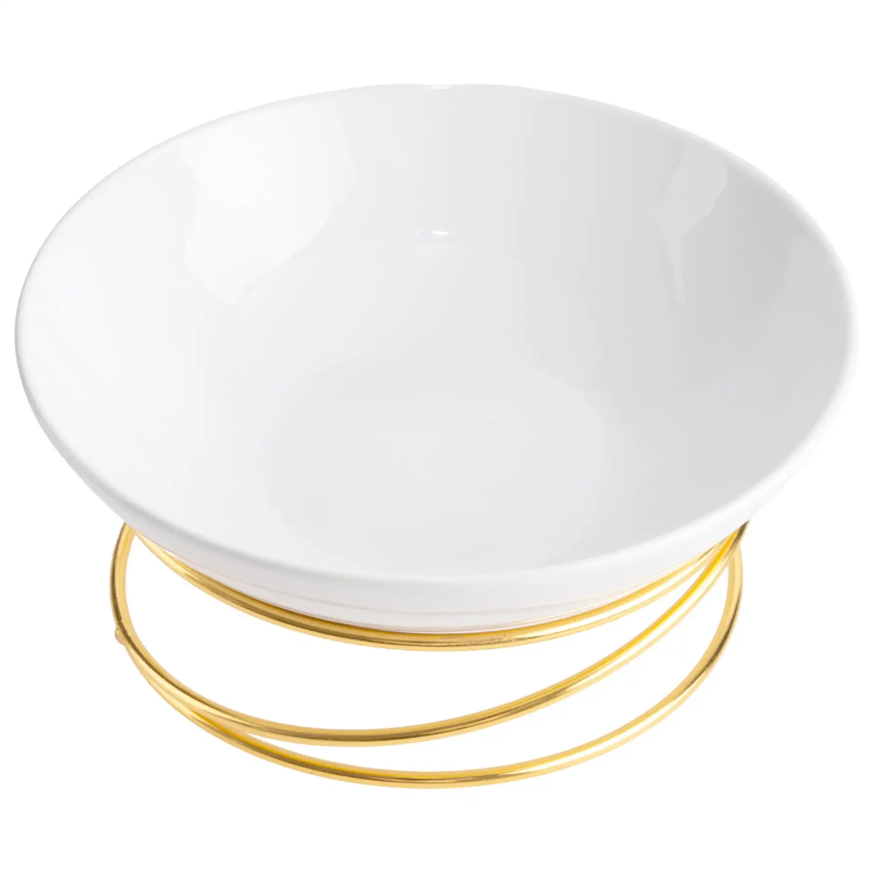 Orchid Round Salad Bowl W/Gold Stand (33.6 x 19.6 x 34 cm)
