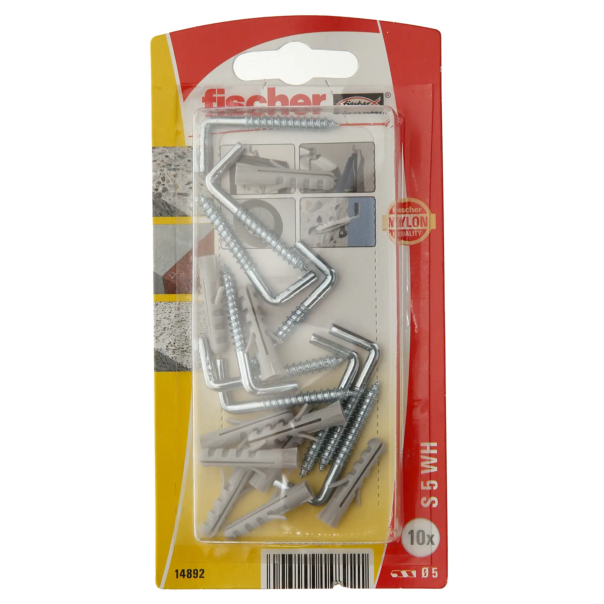 Fischer Expansion Plug W/ Eye Hook, S5 OH Pack (10 Pc.)