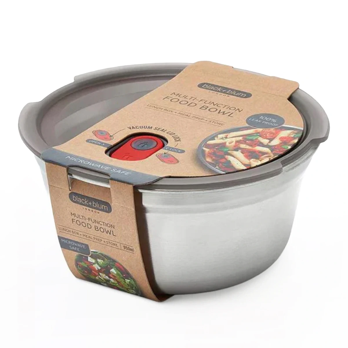 Black + Blum Microwaveable Safe Multifunction Round Stainless Steel Food Box (950 ml)