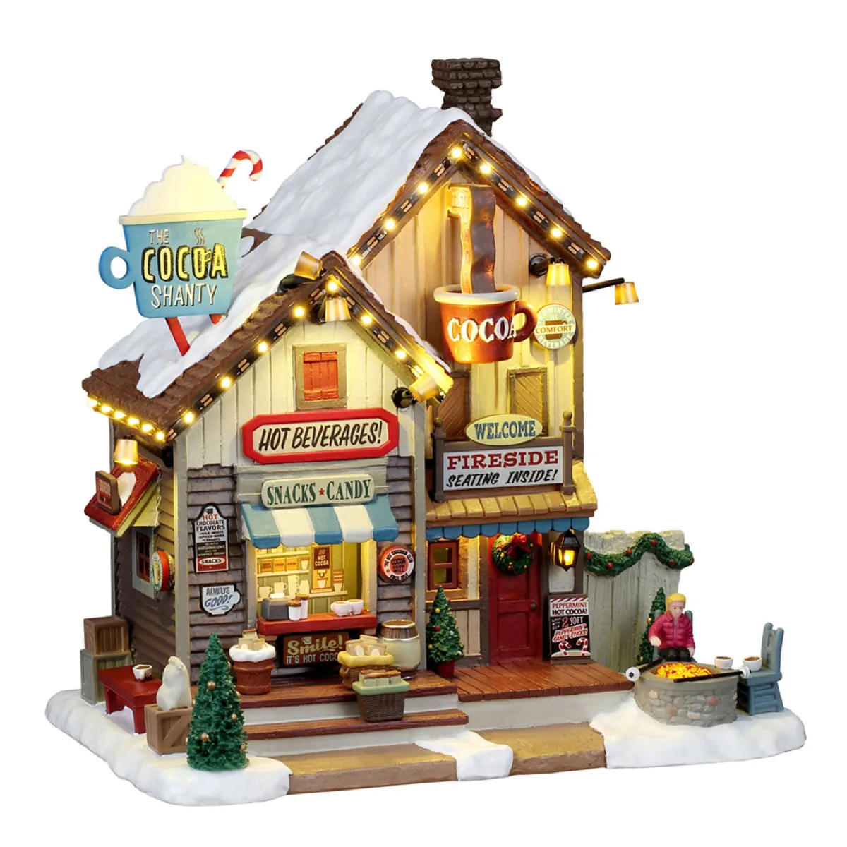 Lemax The Cocoa Shanty, Battery-Operated (Multicolor, L 16.2 x W 20 x H 21 cm)
