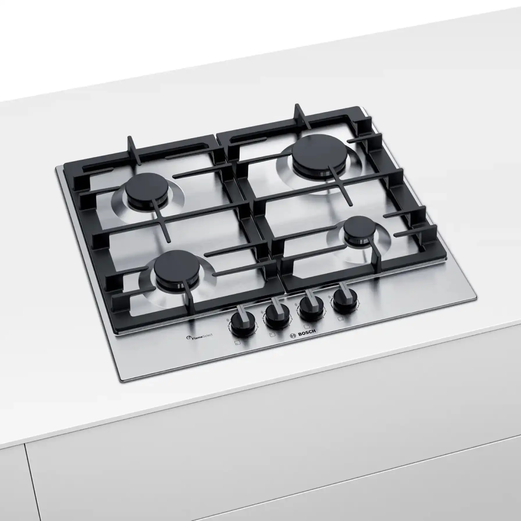 Bosch Gas Hob, PCP6A5B90M (60cm, 4 Burners, Steel)