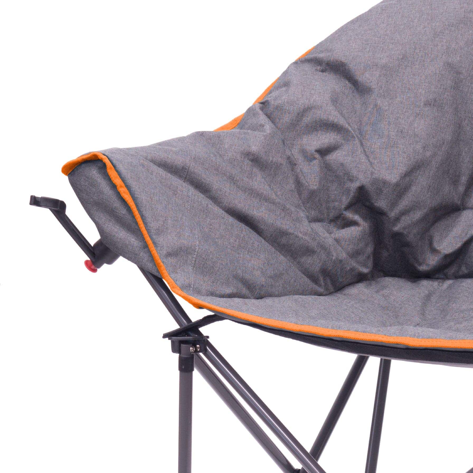 Creative Single-Seater Polyester & Steel Outdoor Folding Chair (88.9 x 73.66 x 93.98 cm, Orange & Gray)