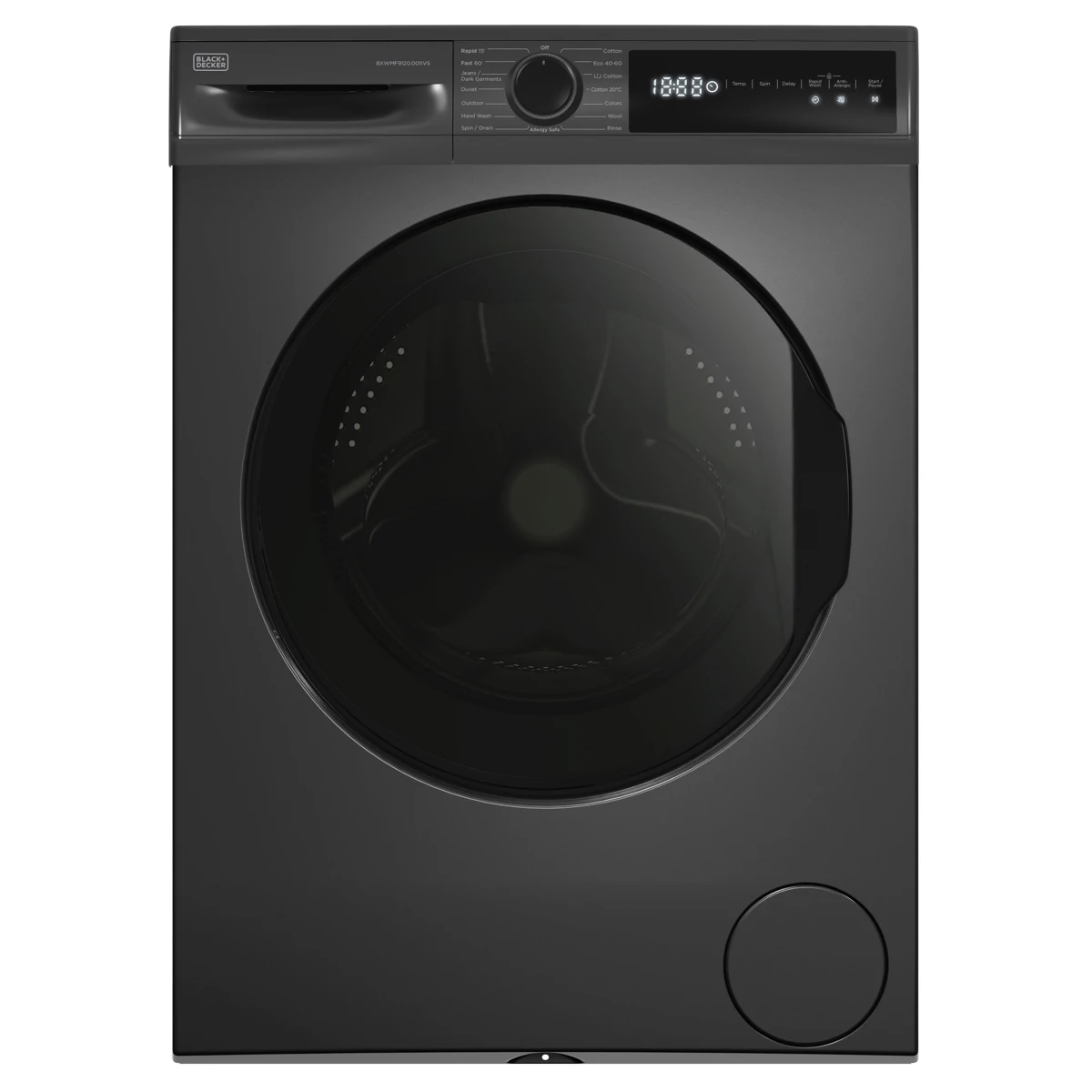 Black & Decker Free Standing 9 Kg Front Load Washing Machine, BXWMF9120.001IVS (1200 rpm)