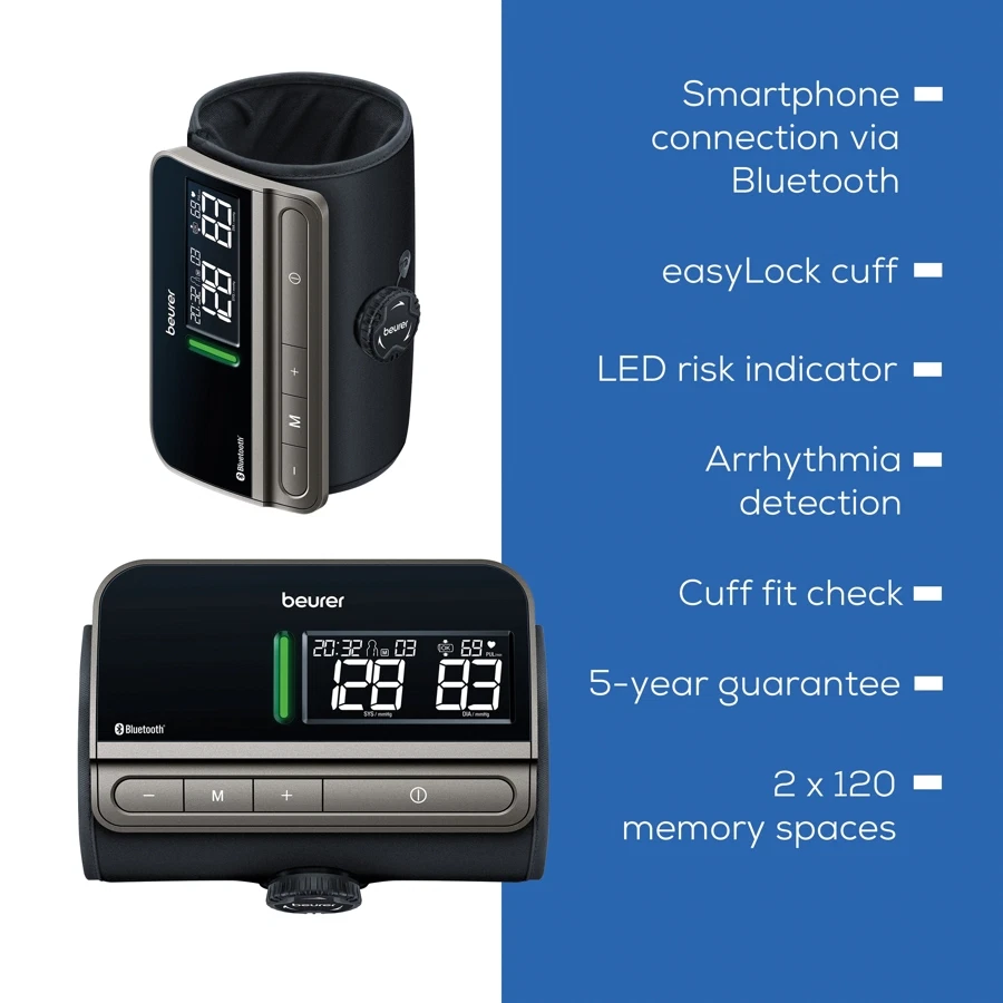 Beurer Upper Arm Blood Pressure Monitor W/EasyLock Bluetooth, BM81