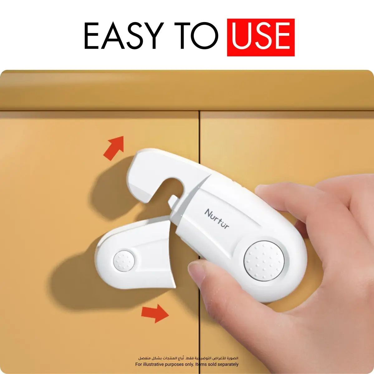 Nurtur Child Safety Drawer Locks Pack (9.6 x 3.8 x 1.5 cm, 2 Pc.)