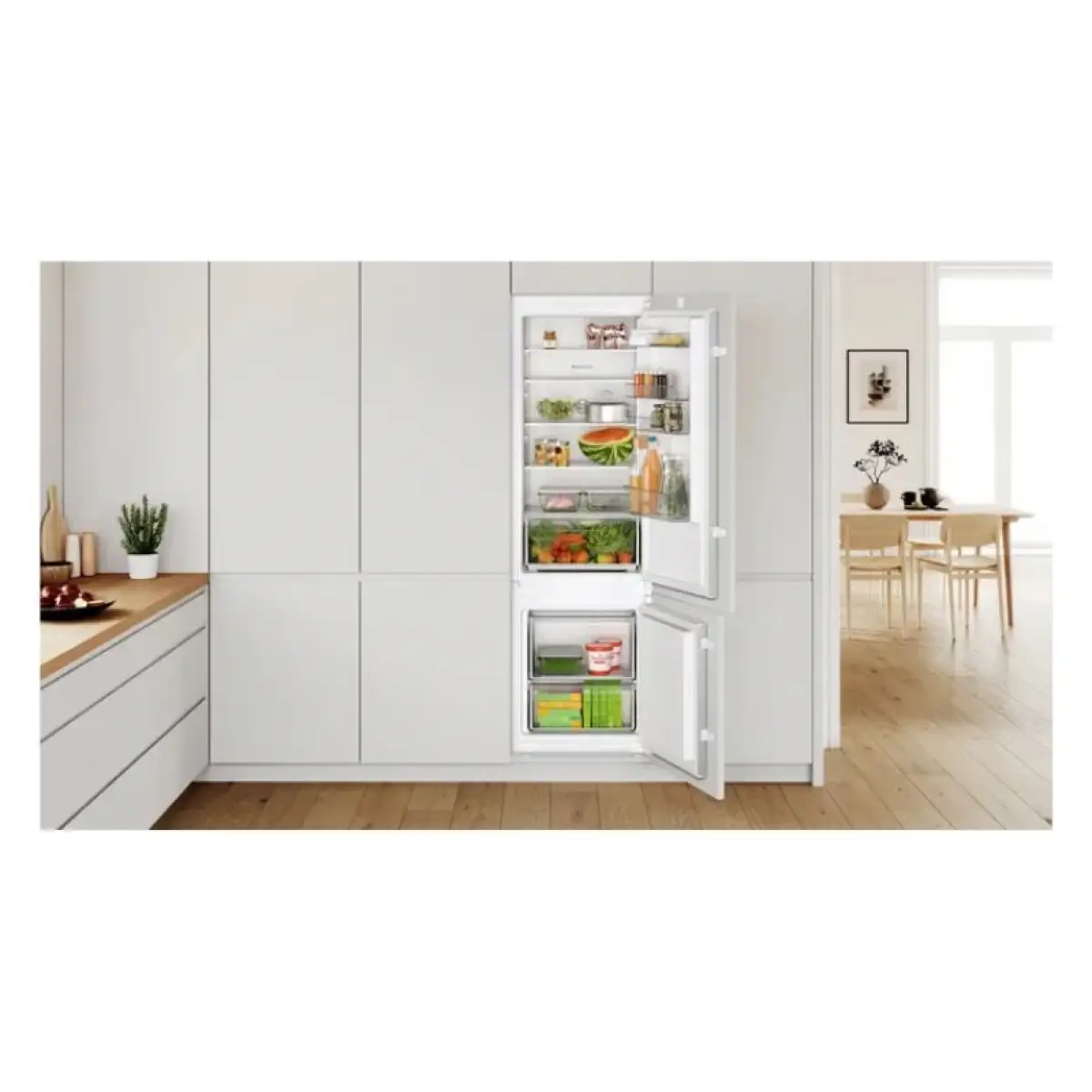 Bosch Series 2 Built-In Bottom Freezer Refrigerator, KIV87NSE0M (270 L)