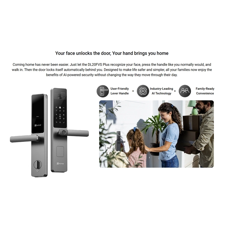 Ezviz Smart Lock 7-in-1 Keyless Entry, DL50FVS (Metallic Grey)