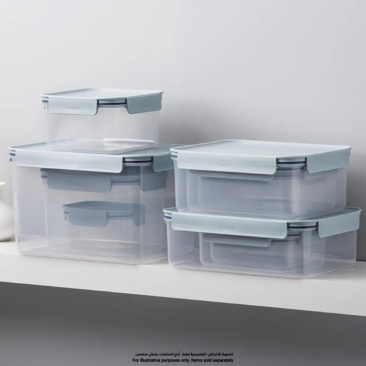 Lock & Lock Classic Plus Plastic Rectangle Food Container (Mint, 910 ml)