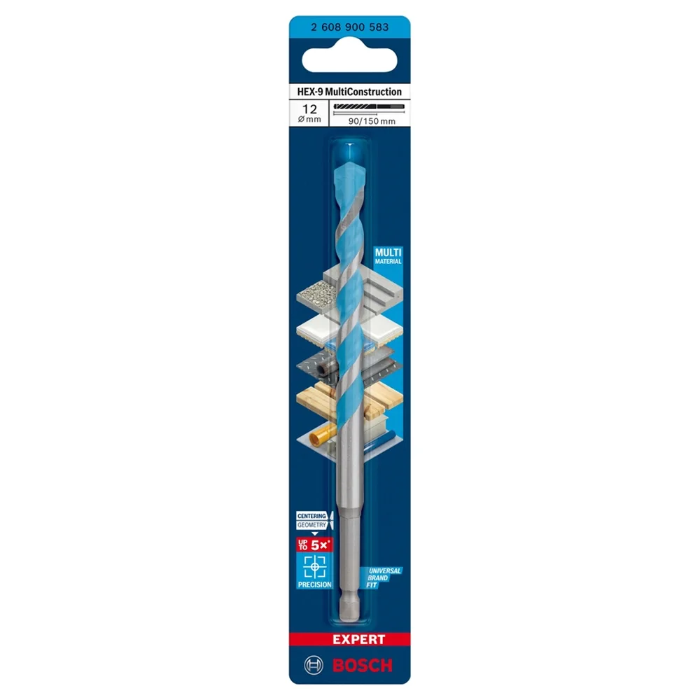Bosch EXPERT MultiConstruction Drill Bit, HEX-9MCB (12 x150 mm)