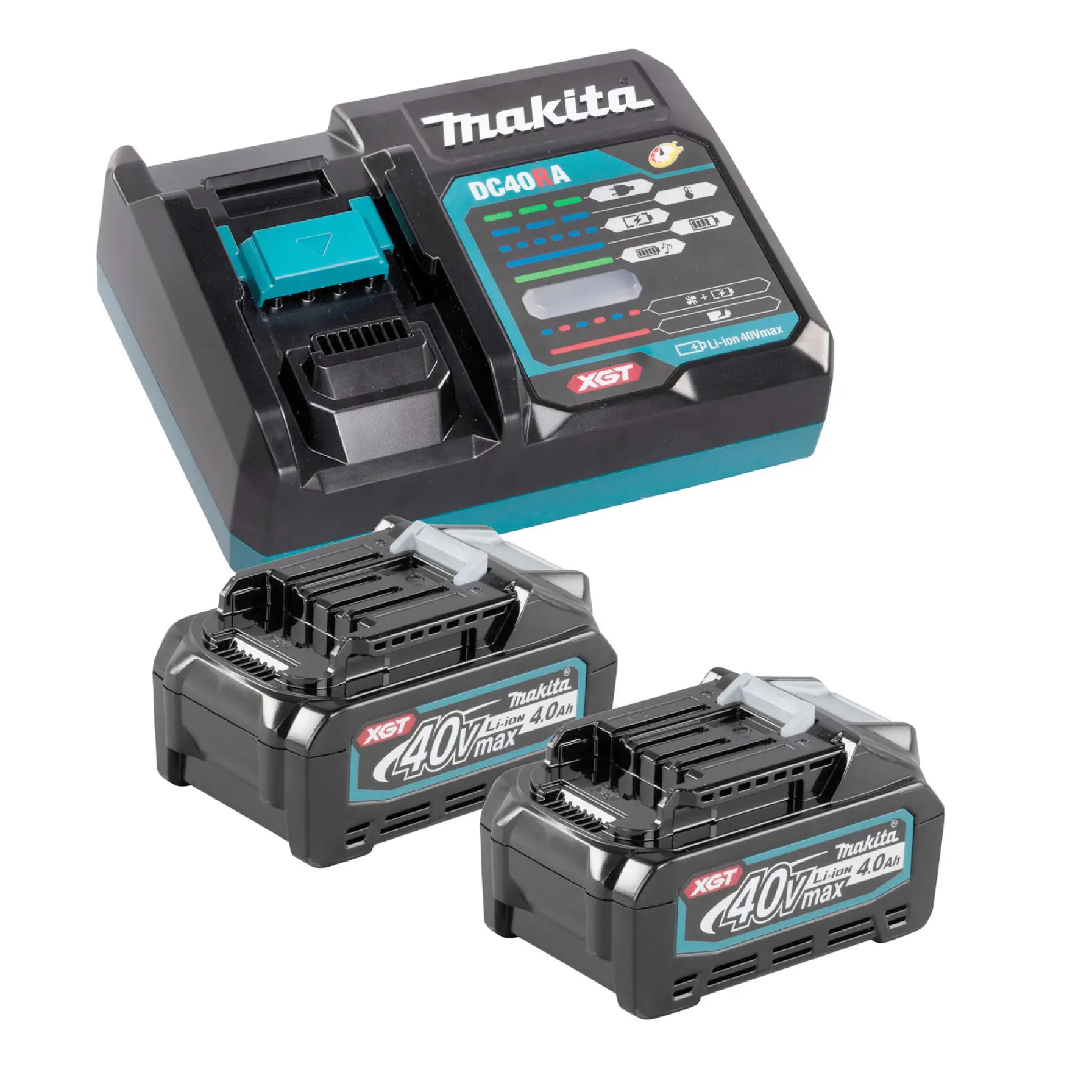 Makita Cordless Paddle Switch Angle Grinder XGT W/Batteries & Charger, GA012GM202 (40 V, 115 mm)