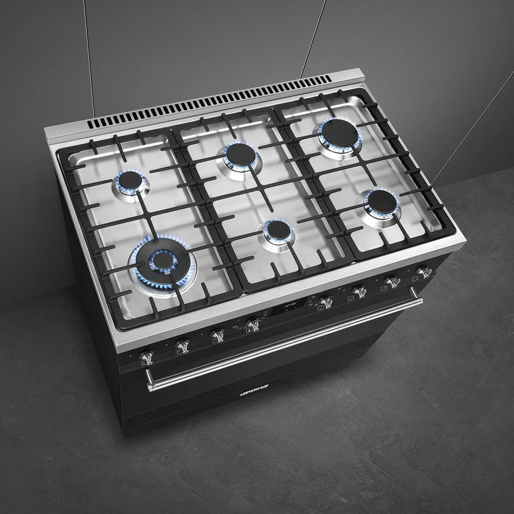 Smeg Classica Sinfonia Series Free Standing 6-Burner Gas Cooker W/Electric Oven, C9GMMB2 (60 x 90 x 90 cm)
