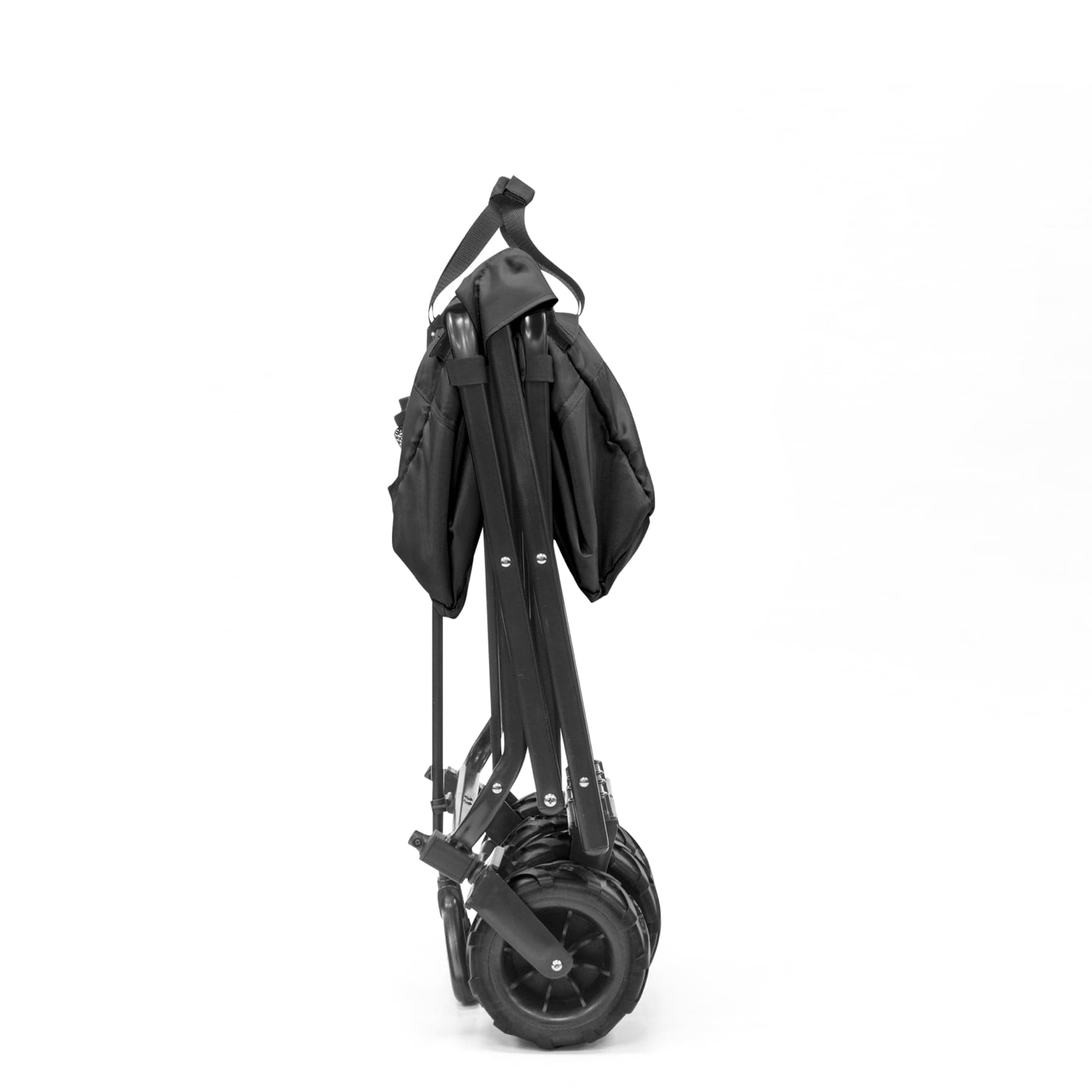 Creative Polyester & Steel Outdoor Folding Wagon (111.76 x 50.17 x 48.26 cm, Black)