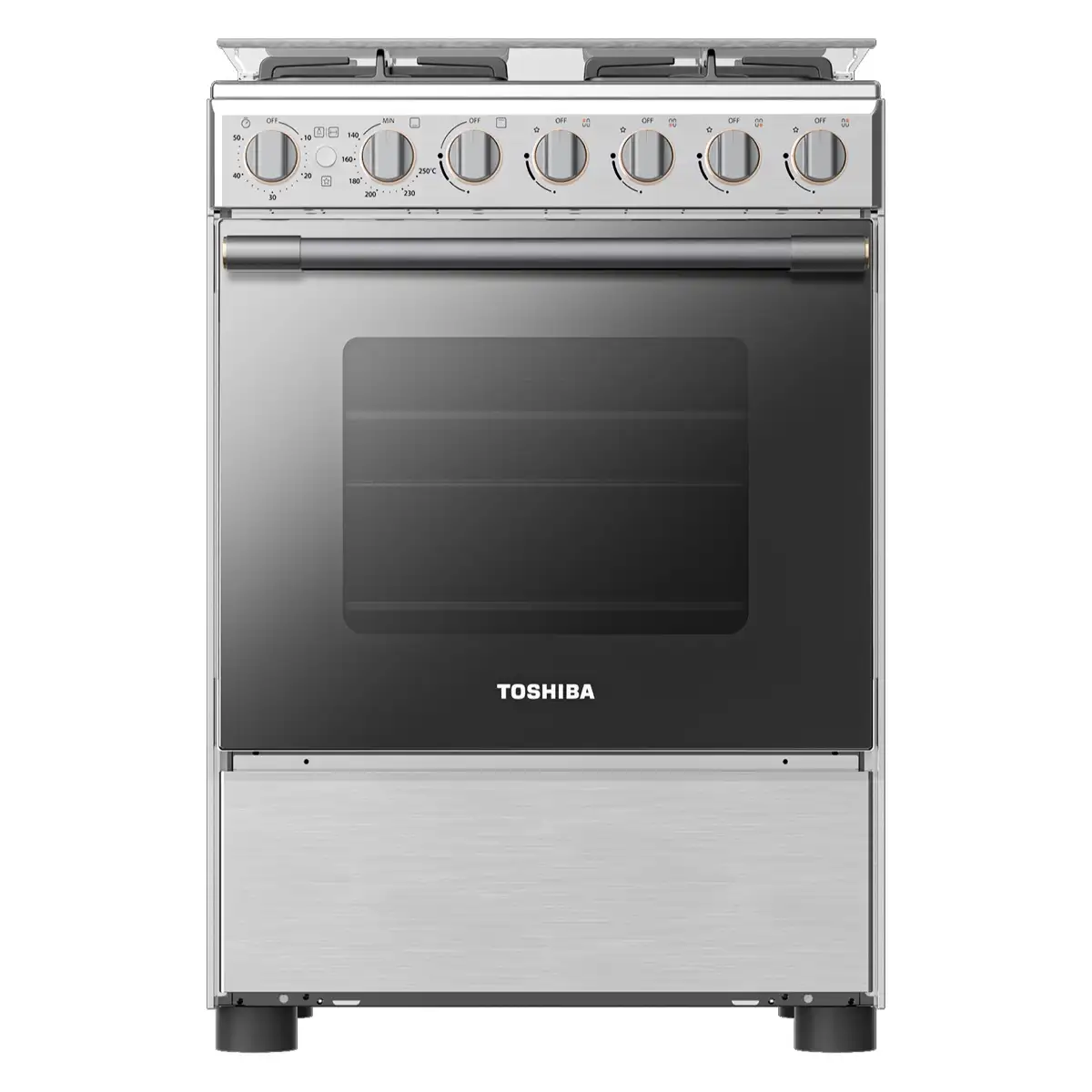 Toshiba 4-Burner Gas Cooker W/Oven, RB2-60G4GE(MR)-R (60 x 60 cm)