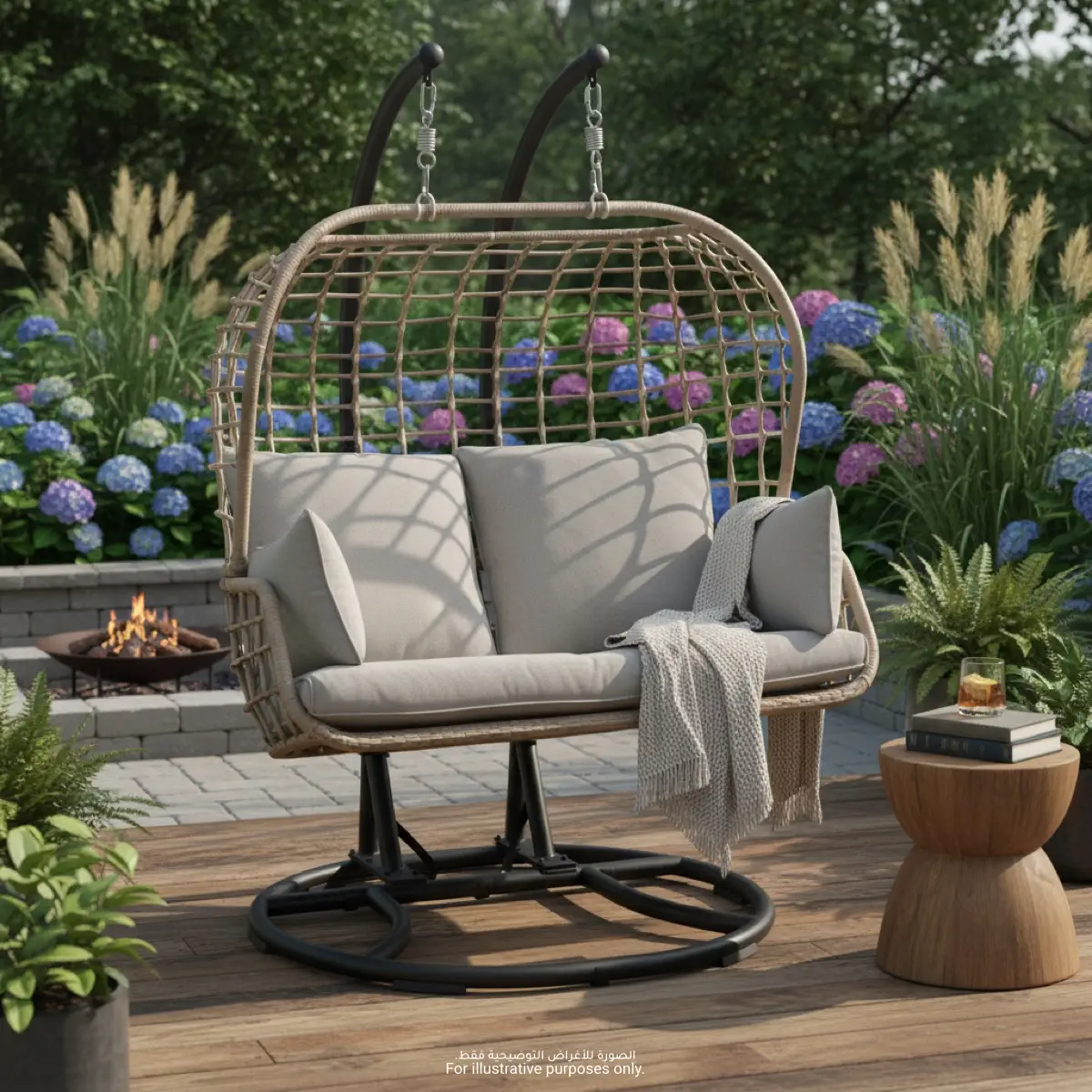 Steel Two Persons Hanging Egg Chair