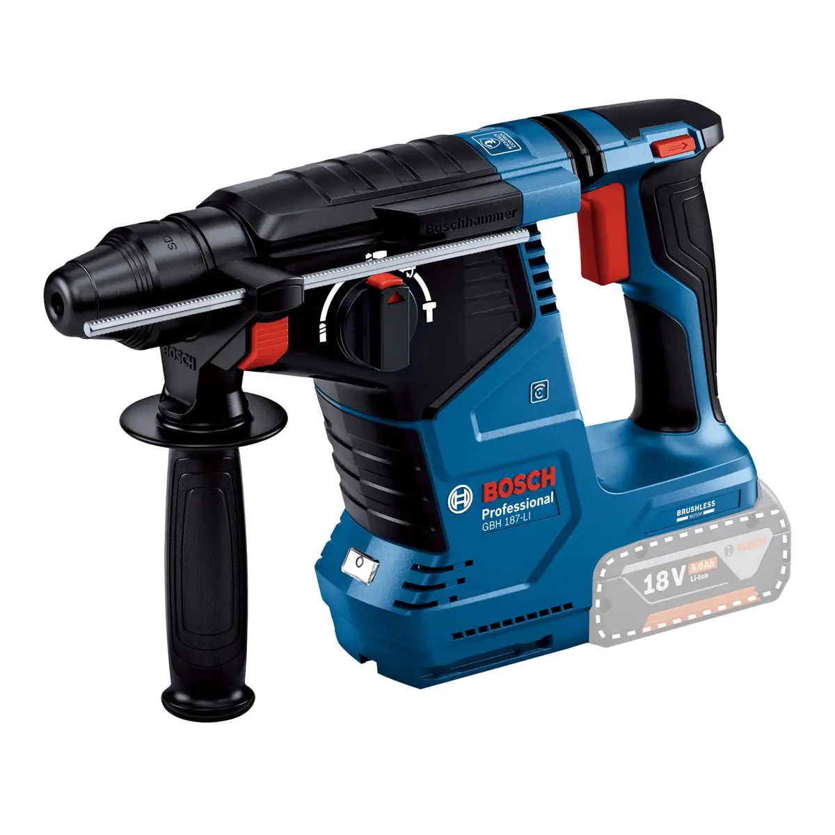 Bosch Cordless Hammer Drill One Chuck with Charger, GBH 187-Li (18 V) 