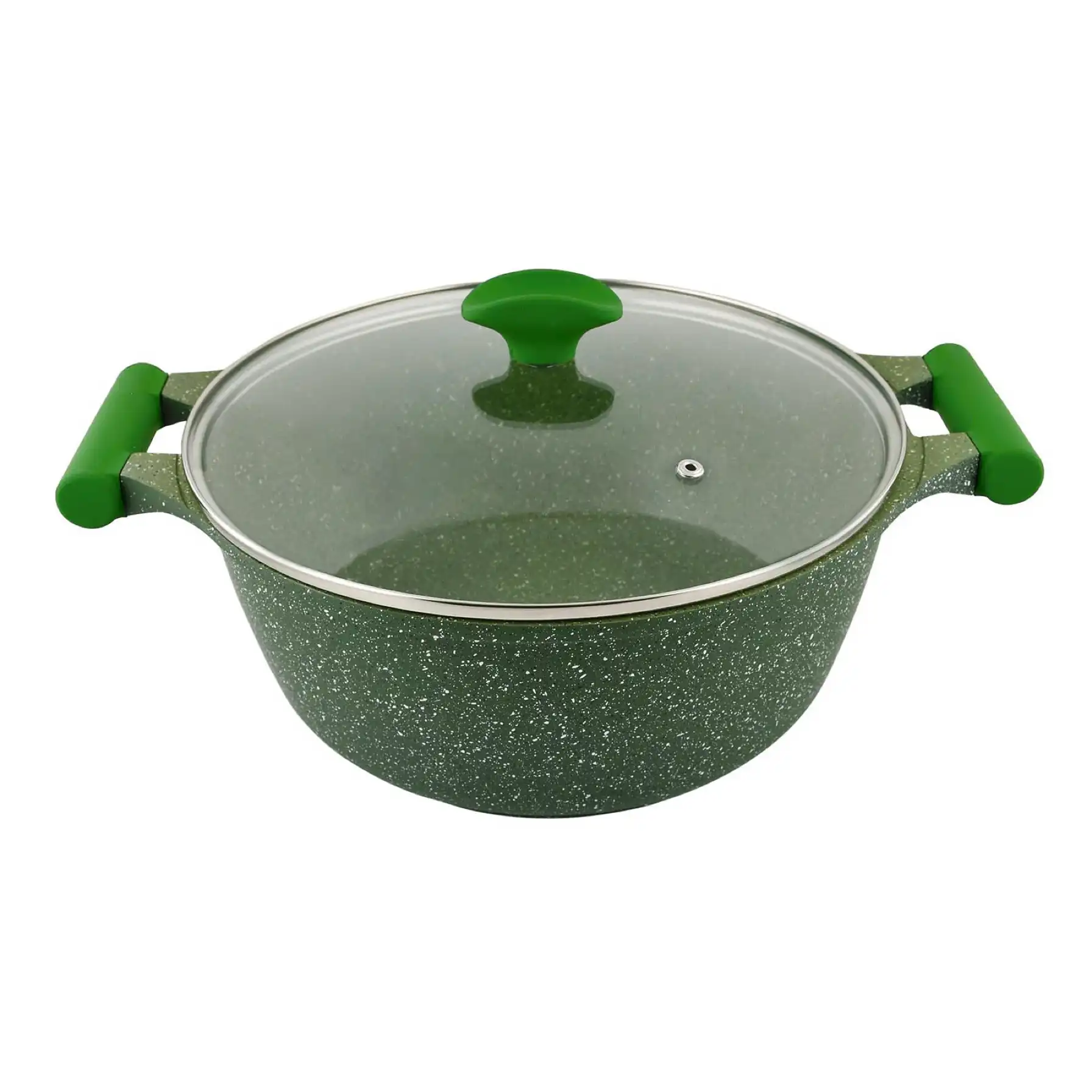 Prestige Essentials Non-Stick Granite Casserole W/Lid & Aluminum Base (30 cm, Green)
