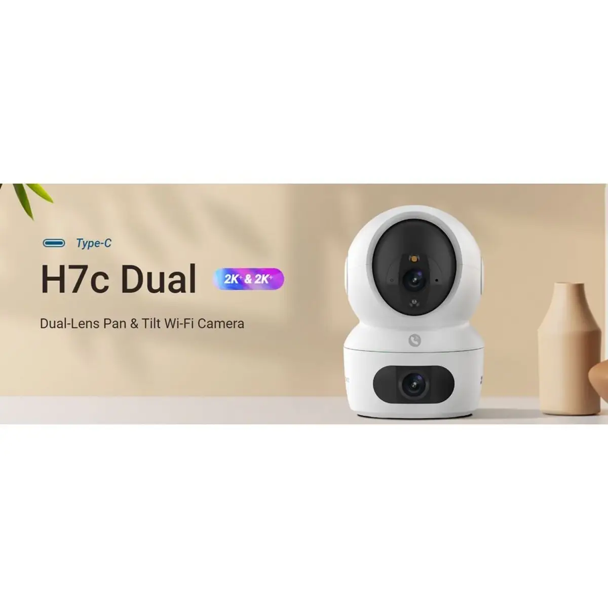 Ezviz Wi-Fi H Dual-Lens Pan & Tilt  Camera, CS-H7c (4 MP)