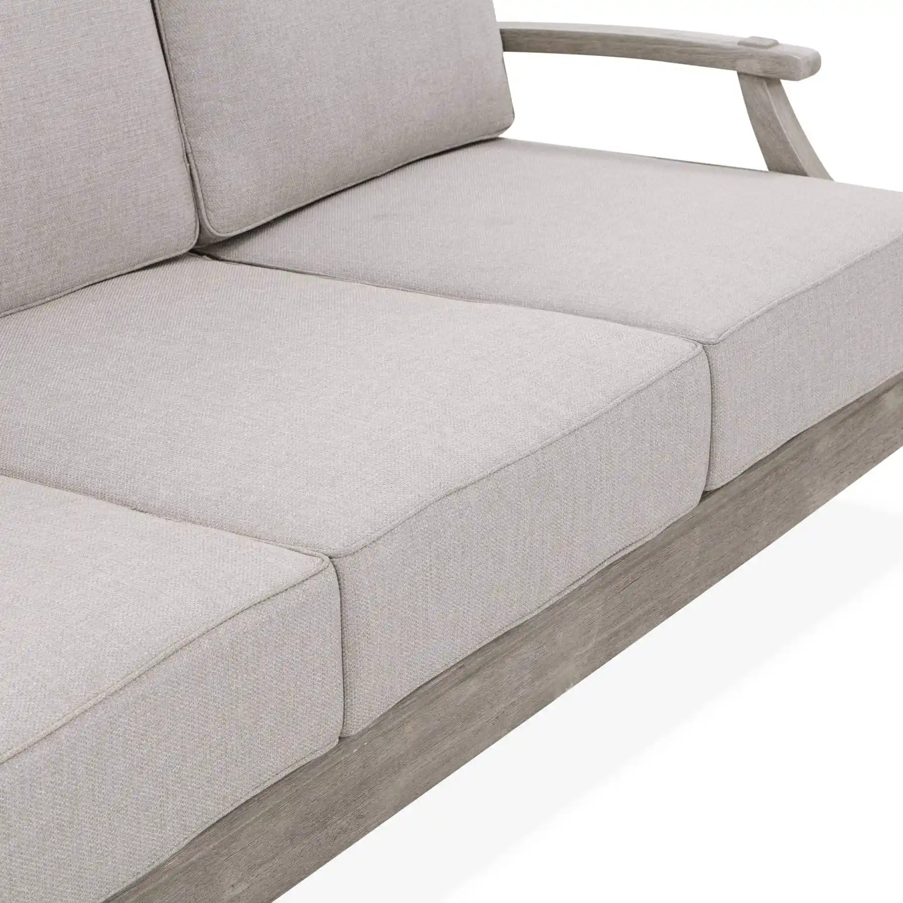 Louis 3-Seater Wood Lounge Sofa W/Seat Cushion & Pillow (89 x 208 x 85.5 cm)