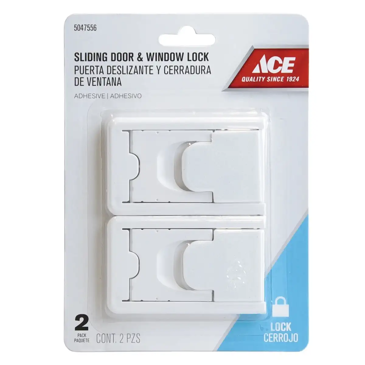 ACE Sliding Glass Window Lock Pack (White, 2 Pc.)