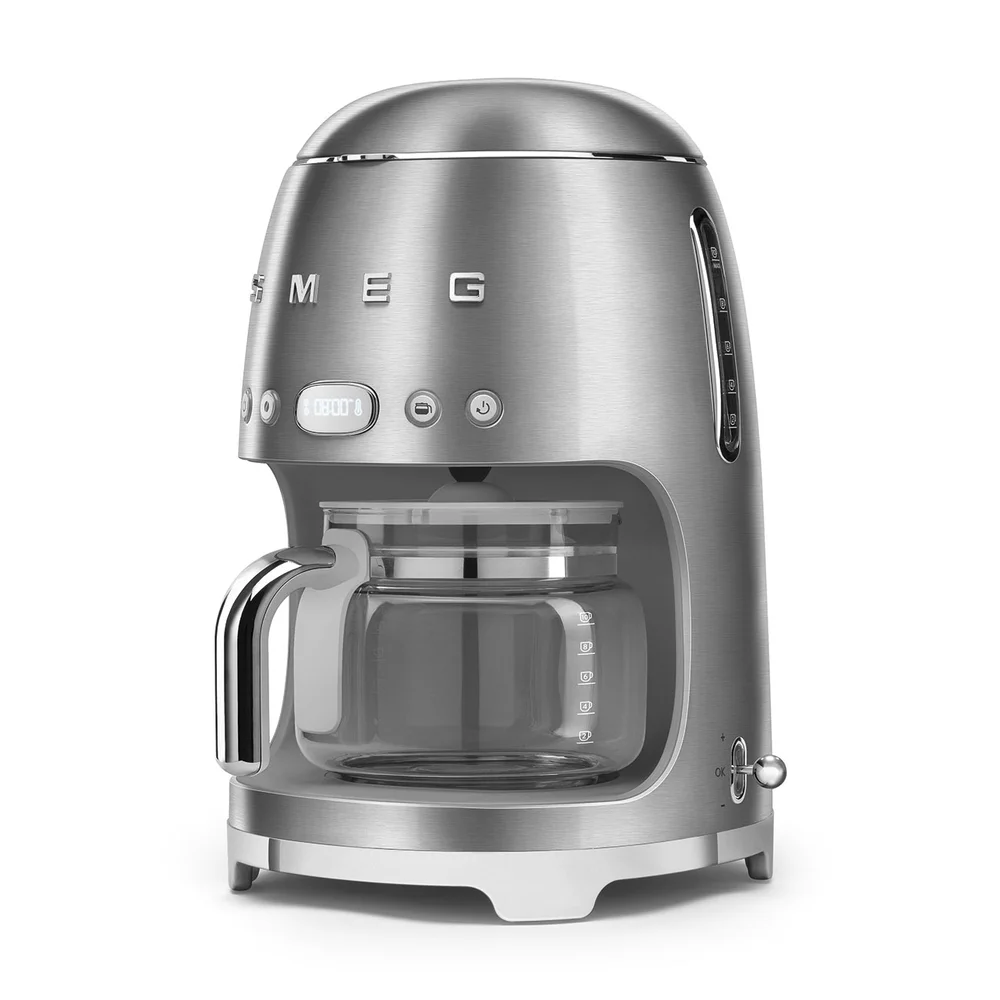 Smeg 50's Style Drip Filter Coffee Machine W/Glass Caraffe, DCF02SSUK (1.4 L, 1050 W)