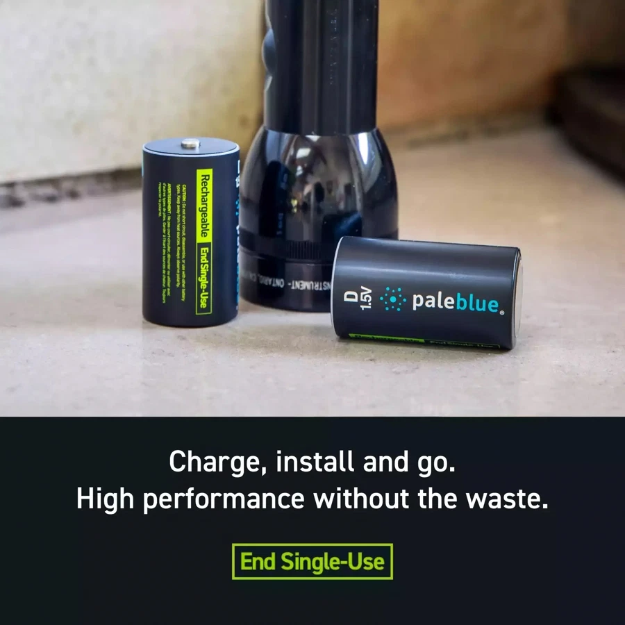 Paleblue Voyager USB-C Rechargeable Li-Ion D 2-Batteries Pack (1.5 V)