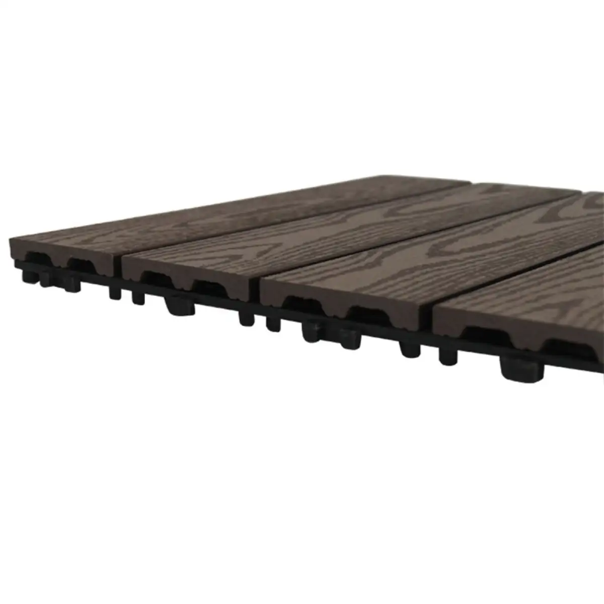 Garden Plastic Floor Decking Tiles (Coffee, 30 x 30 x 2 cm, 11 Pc.)