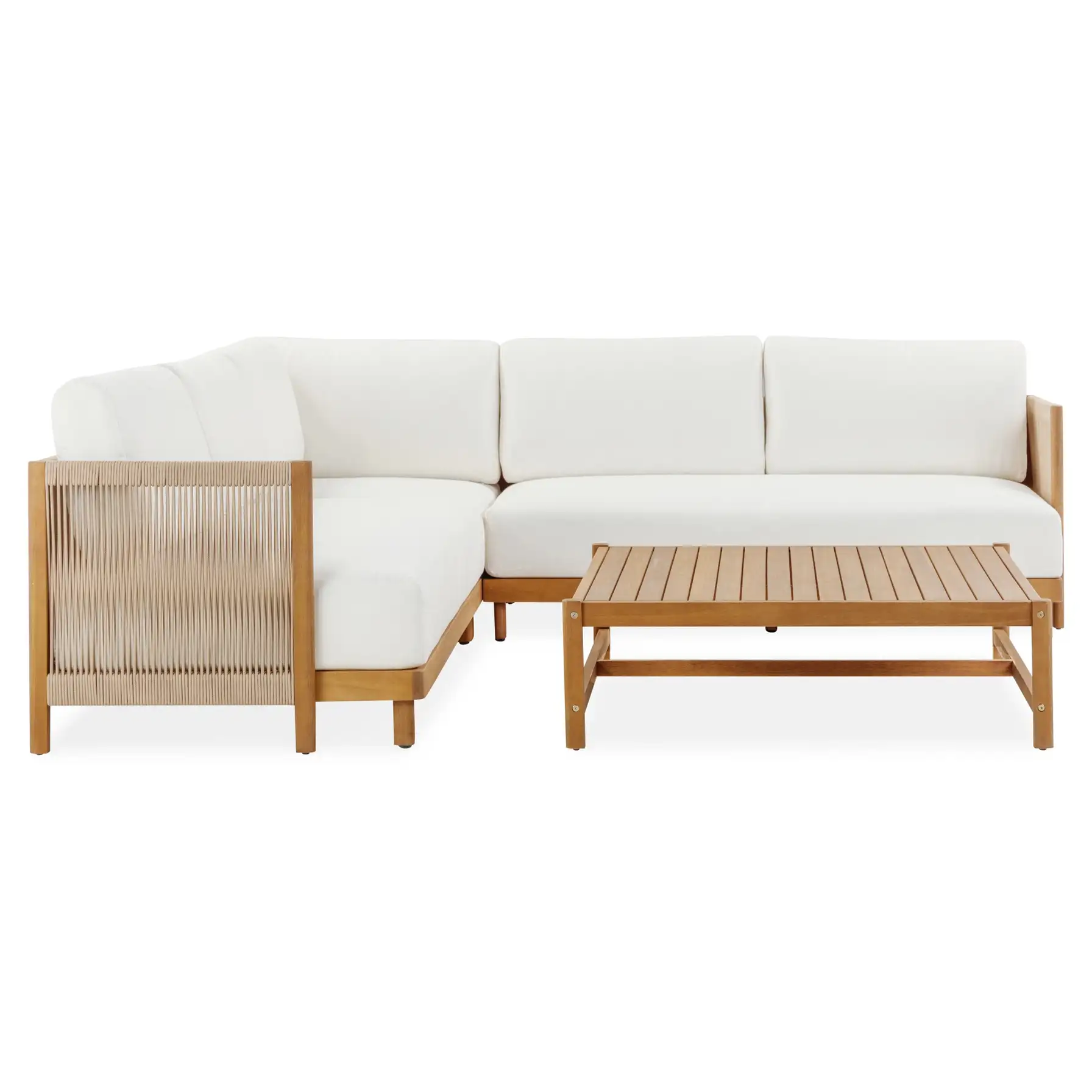 Ventura 5-Seater Acacia Wood Corner Outdoor Sofa Set