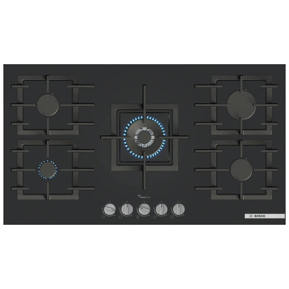 Bosch Series 6 Built-In 5-Burner Gas Hob, PPQ9B6I40M (52 x 91.5 x 4.5 cm)