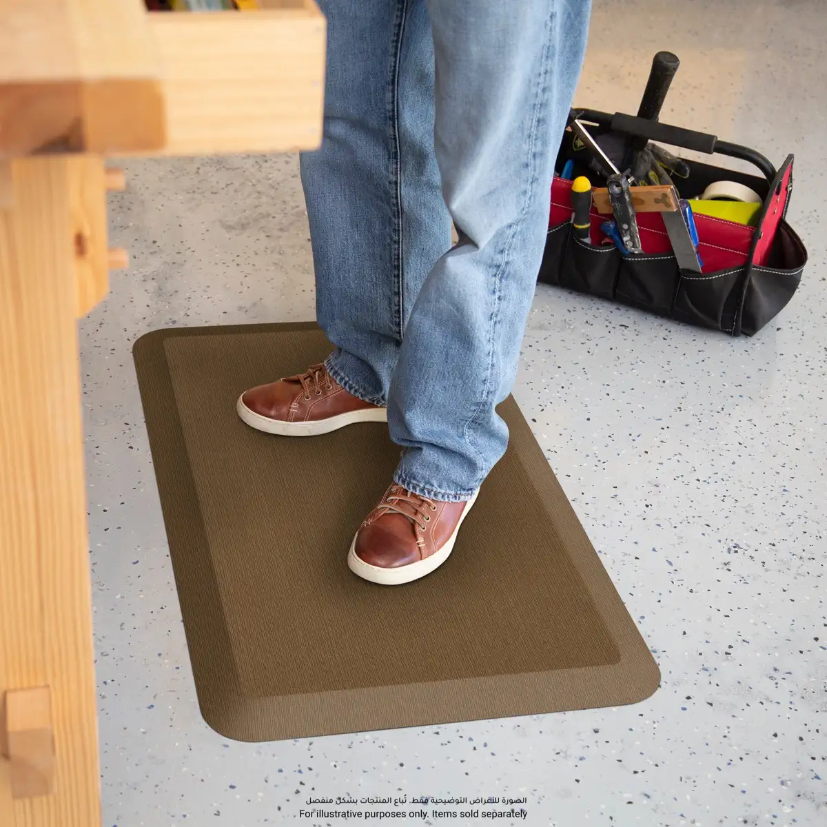 GelPro Polyurethane Foam Grasscloth Anti-Fatigue Mat (50.8 x 76.2 cm, Khaki)