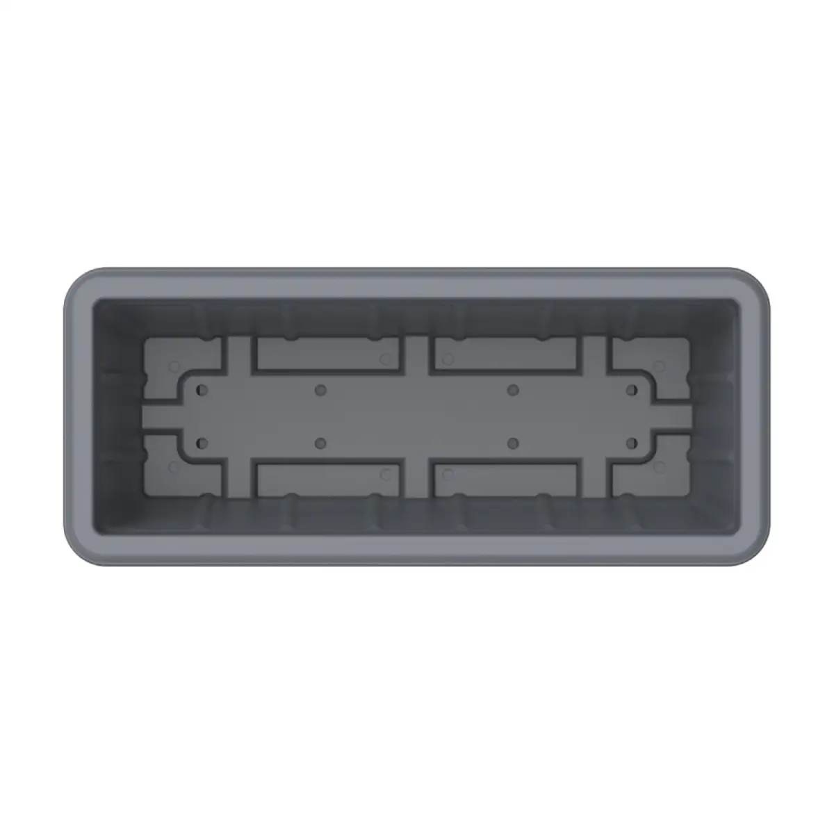 Cosmoplast Cedargrain Rectangular Plant Pot W/Tray (36 L, Cool Grey)