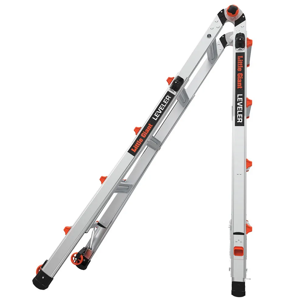 Little Giant Aluminum Multi-Position Extension Ladder W/Ratchet Leg Levelers (5.18 m)