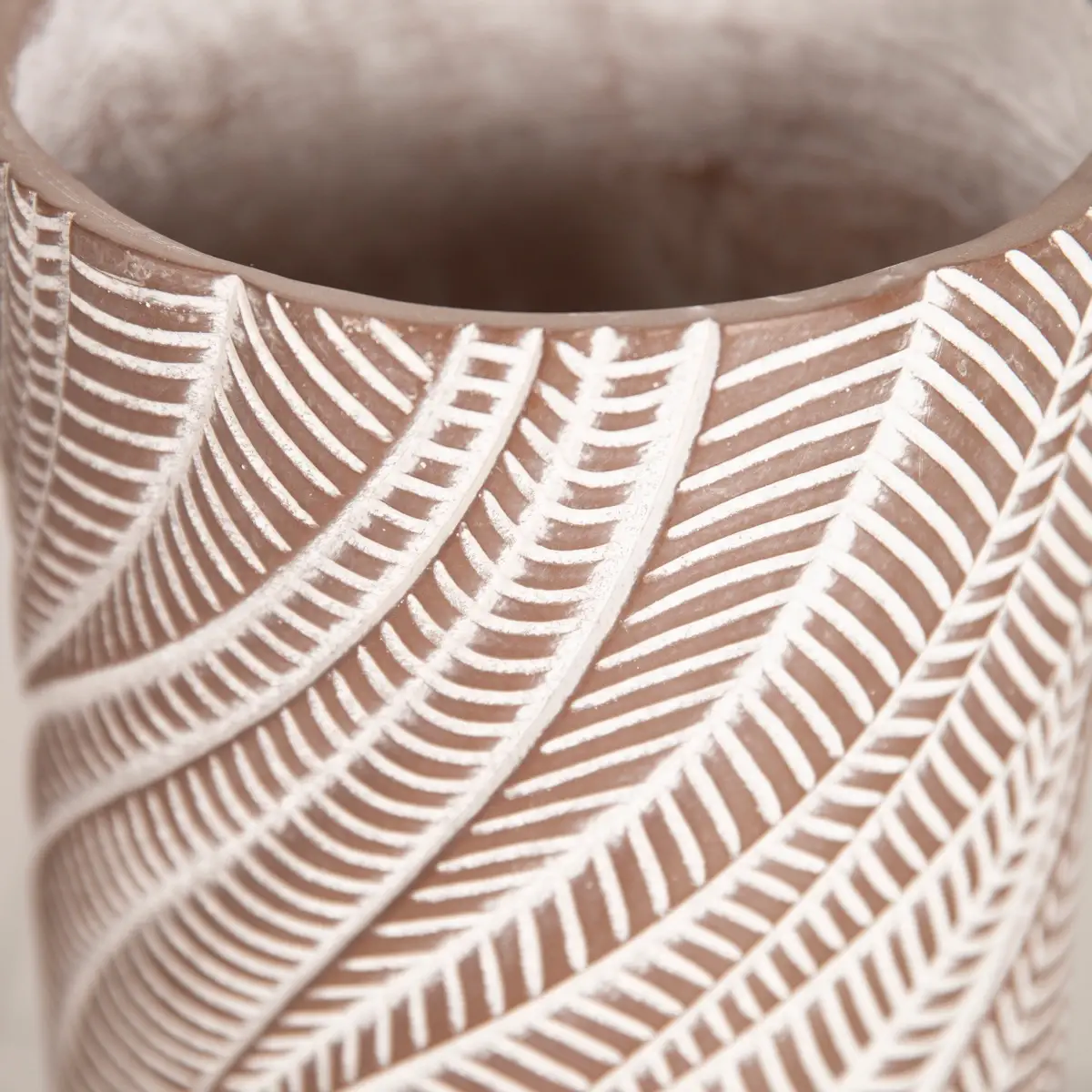Lavender Fiber Clay Pot (37 cm, Ash Brown)