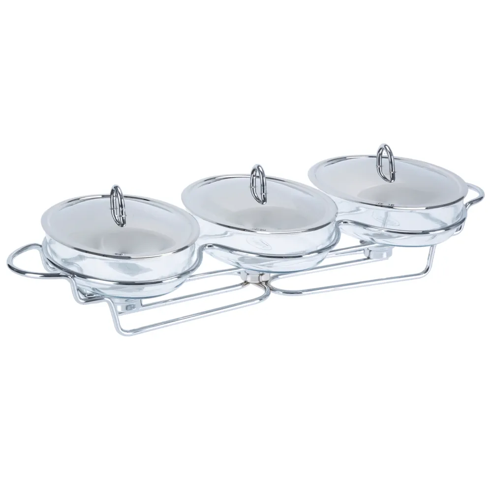 La Maison 3-Oval Food Warmer W/Stainless Steel Cover (1.5 L)