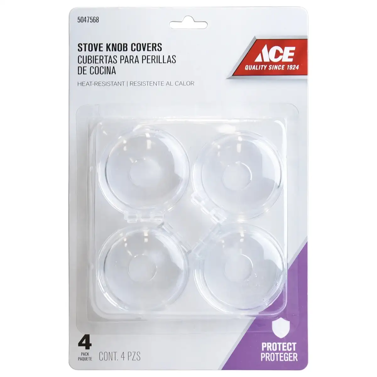 ACE Child Proof Stove Knob Covers Pack (Clear, 4 Pc.)