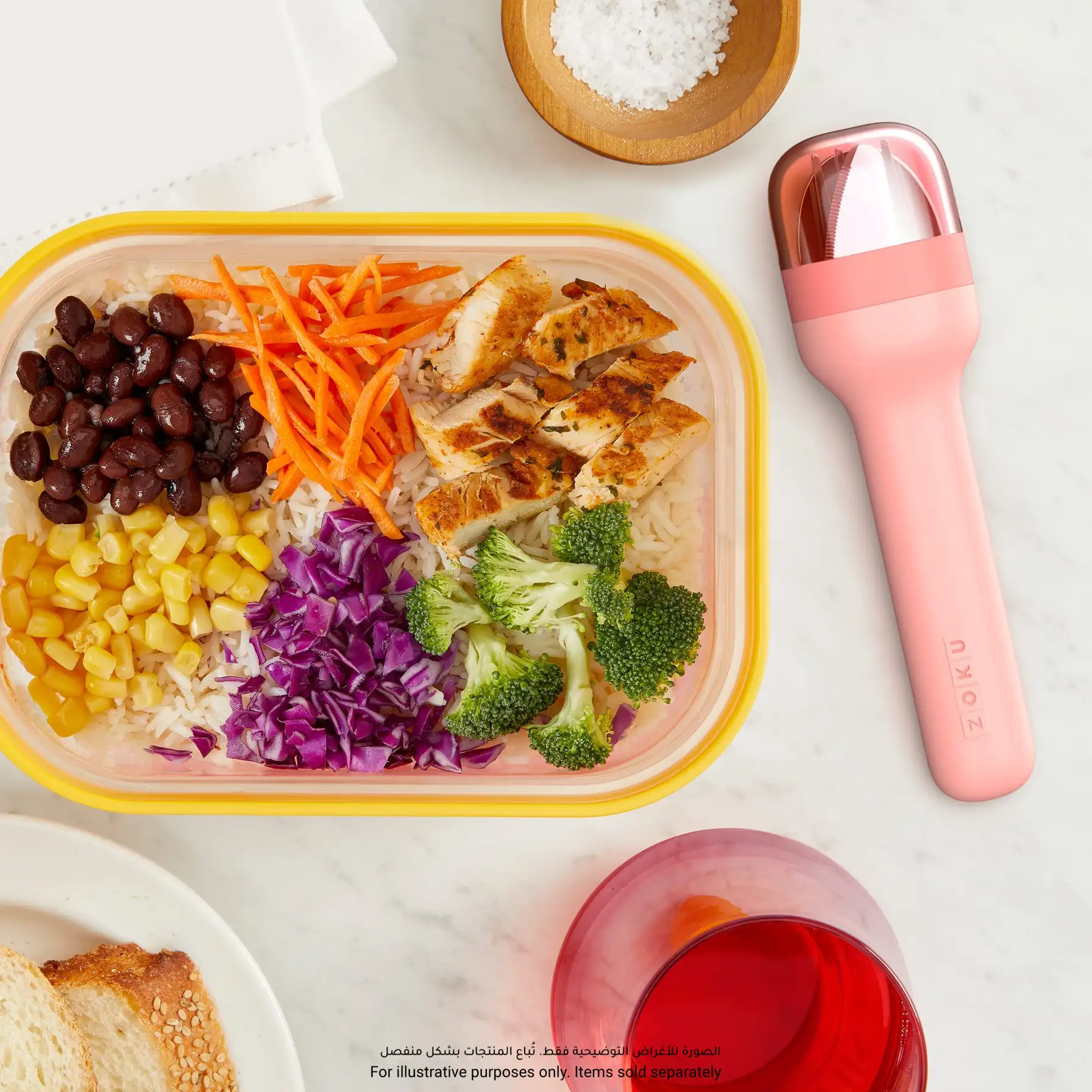 Zoku Pocket Utensil Set (4 Pc., Peach)