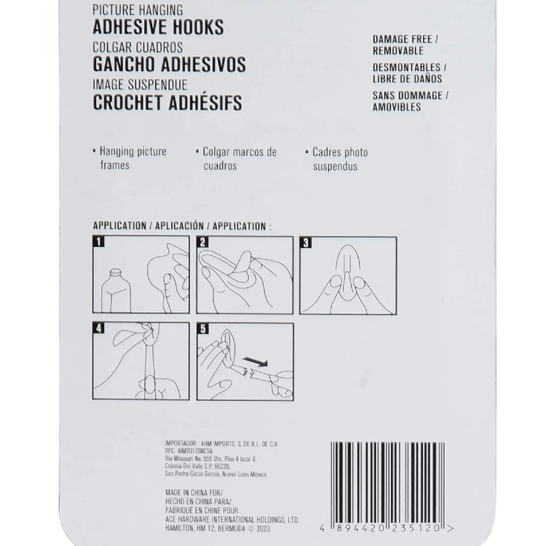 ACE Adhesive Picture Hanging Strips (4 Pairs, 1.9 x 6.5 cm, White)
