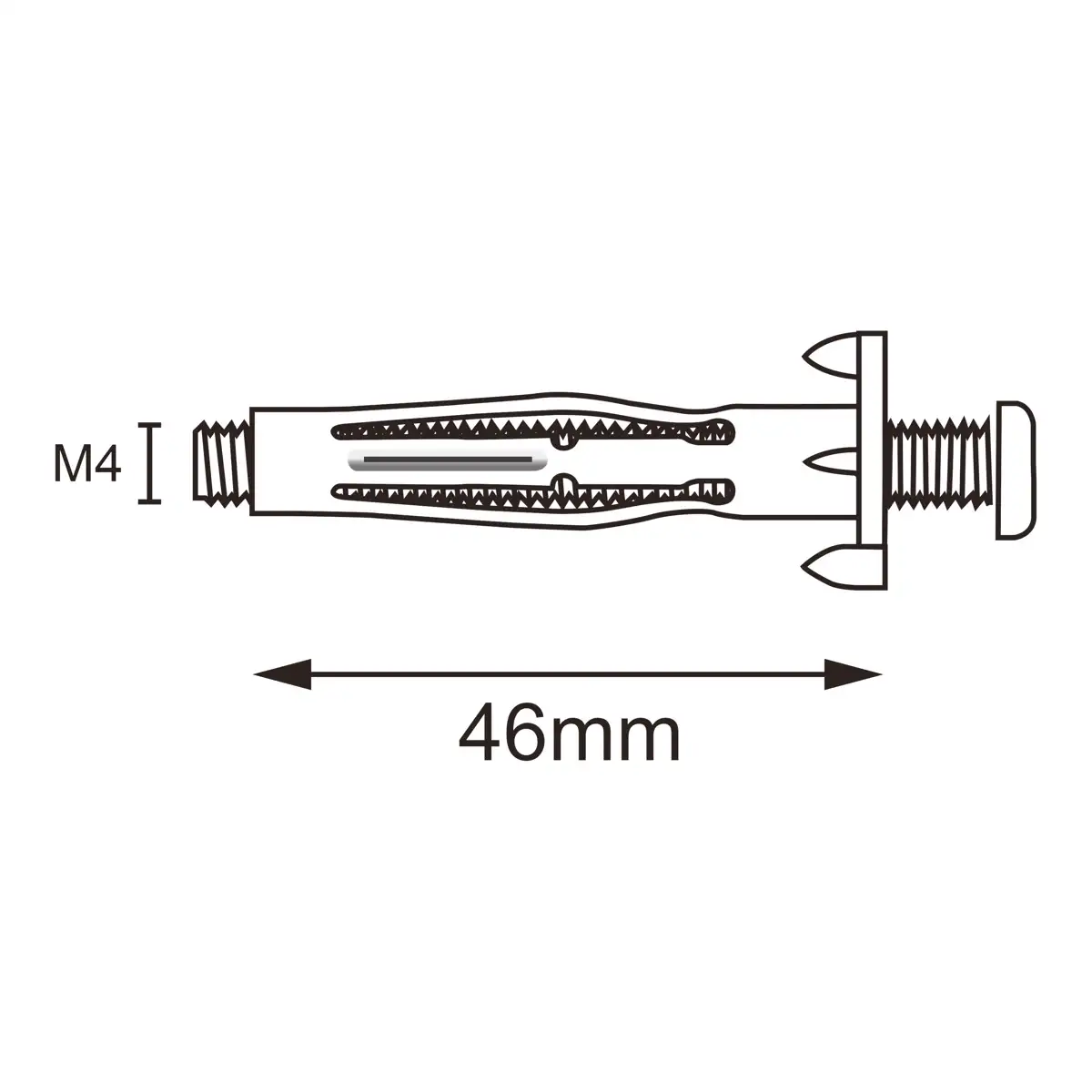 Diall Steel Hollow Wall Anchor Pack (Dia. 0.46 x L. 4.6 cm, 10 Pc.)