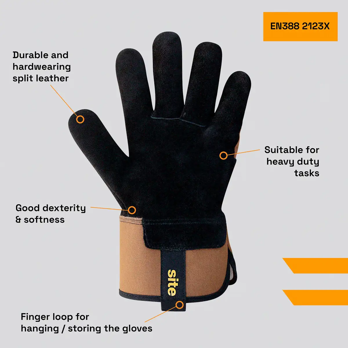 Site Leather Rigger Gloves (Large)