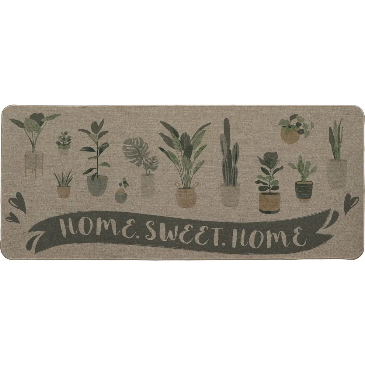 Luance Printed Kitchen Polyester Mat (Beige, 50 x 120 cm)