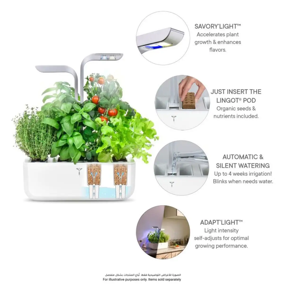 Veritable Smart Planting Kit W/ 4 Slots (Arctic White, 1.5 Kg)
