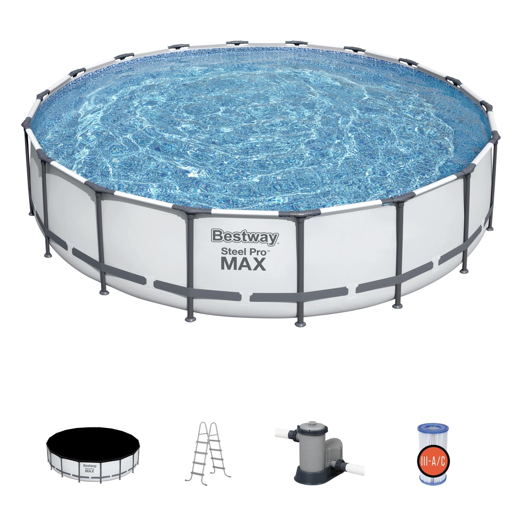Bestway Pro Max Steel Pool Set (5.49 x 1.22 m, 4 Pc.)