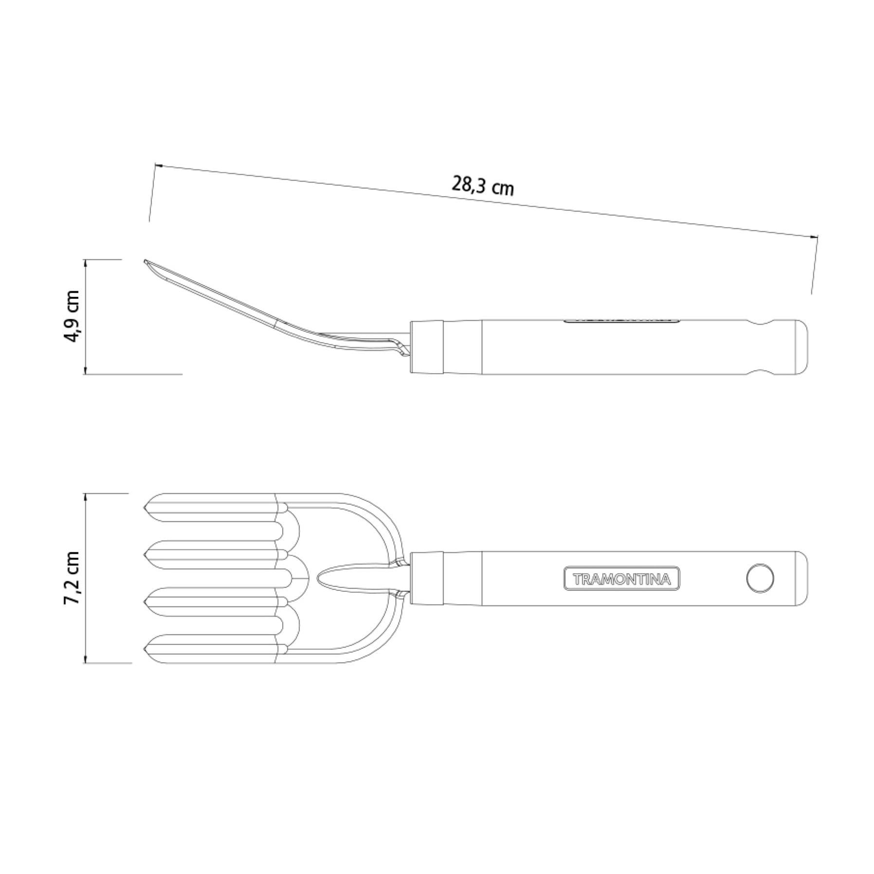 Tramontina Steel Hand Garden Fork W/4 Teeth (28.3 x 4.9 x 7.2 cm)