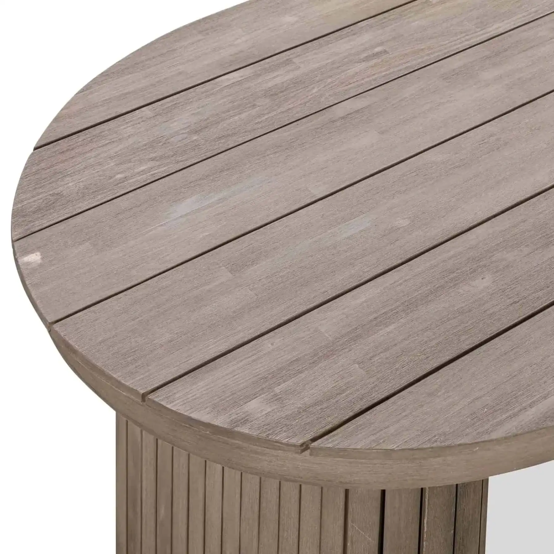 Tambour Acacia Wood Oval Dining Table (233.7 x 101.6 x 76.5)