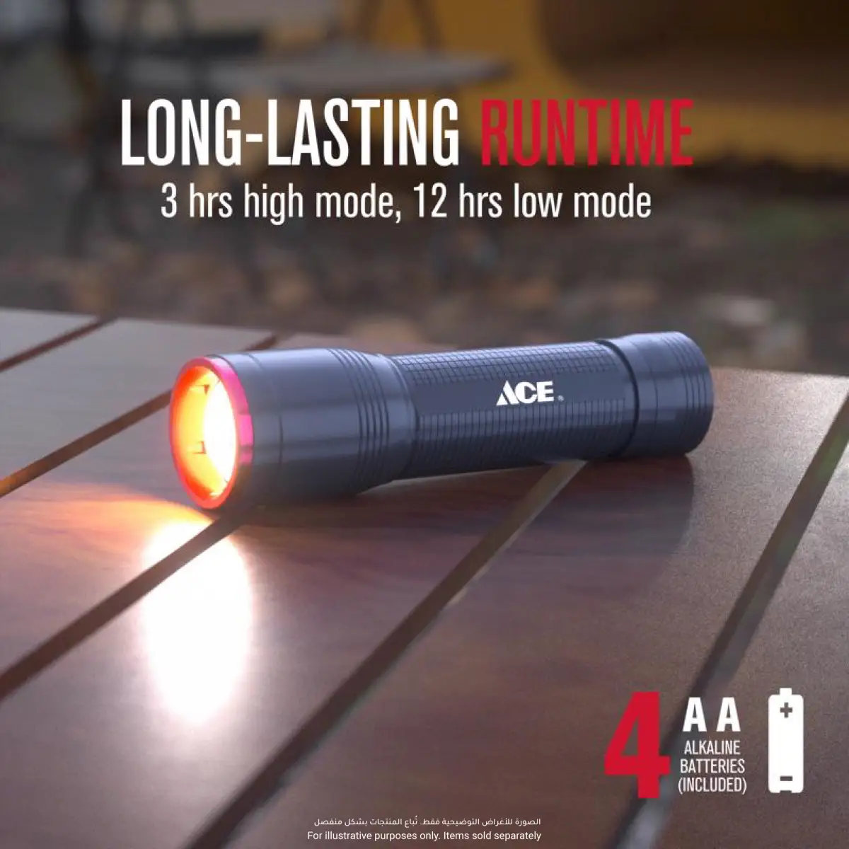 Ace Battery-Operated LED Flashlight (1000 lumens)