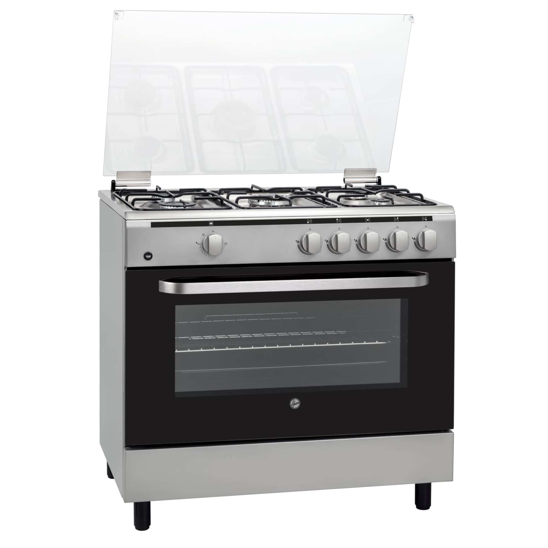 Hoover Freestanding 5-Burner Full Gas Cooker,  FGC9060-S1V (90 x 60 cm, Silver)